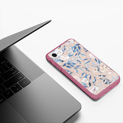Чехол iPhone 7/8 матовый Цветы Нежные, цвет: 3D-малиновый — фото 2