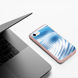 Чехол iPhone 7/8 матовый Круги на воде Океан Wave, цвет: 3D-светло-розовый — фото 2
