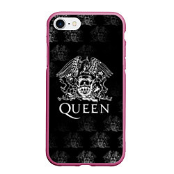Чехол iPhone 7/8 матовый Queen pattern, цвет: 3D-малиновый