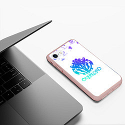 Чехол iPhone 7/8 матовый Overlord неоновый логотип, цвет: 3D-светло-розовый — фото 2