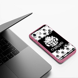 Чехол iPhone 7/8 матовый Overlord паттерн, цвет: 3D-малиновый — фото 2