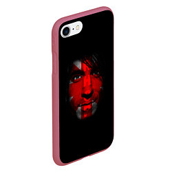 Чехол iPhone 7/8 матовый Red Hot Chili Peppers солист группы лицо, цвет: 3D-малиновый — фото 2