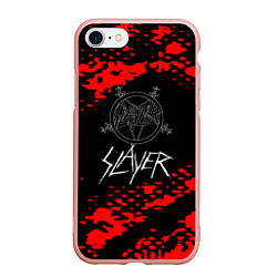 Чехол iPhone 7/8 матовый Slayer - Reign in Blood, цвет: 3D-светло-розовый