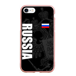 Чехол iPhone 7/8 матовый RUSSIA - BLACK EDITION
