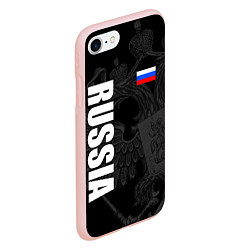 Чехол iPhone 7/8 матовый RUSSIA - BLACK EDITION, цвет: 3D-светло-розовый — фото 2