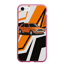 Чехол iPhone 7/8 матовый Оранжевая классика авто, цвет: 3D-малиновый