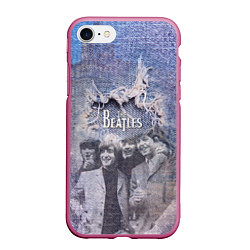 Чехол iPhone 7/8 матовый The Beatles Легендарная Ливерпульская четвёрка, цвет: 3D-малиновый