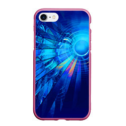Чехол iPhone 7/8 матовый Неоновый фрактальный хвост кометы Абстракция Neon, цвет: 3D-малиновый