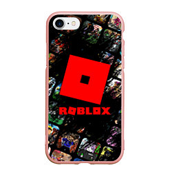 Чехол iPhone 7/8 матовый ROBLOX СЮЖЕТЫ И ЛОГОТИП, цвет: 3D-светло-розовый