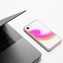 Чехол iPhone 7/8 матовый Abstract gradient lines, цвет: 3D-светло-розовый — фото 2