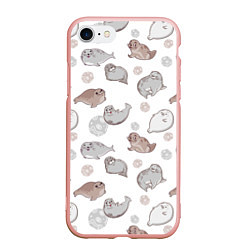 Чехол iPhone 7/8 матовый Милые тюлени
