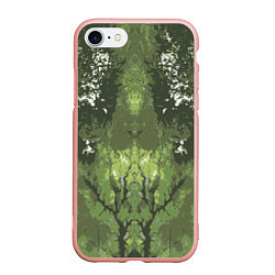Чехол iPhone 7/8 матовый Абстрактный,графический рисунок зеленого цвета