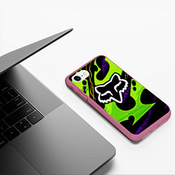 Чехол iPhone 7/8 матовый FOX - MOTOCROSS, цвет: 3D-малиновый — фото 2