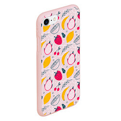 Чехол iPhone 7/8 матовый Fruit Pattern, цвет: 3D-светло-розовый — фото 2