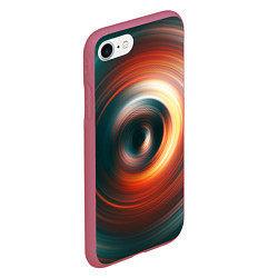 Чехол iPhone 7/8 матовый Цветные круги - Black hole, цвет: 3D-малиновый — фото 2