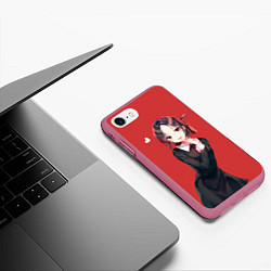 Чехол iPhone 7/8 матовый Сердечко Кагуи, цвет: 3D-малиновый — фото 2