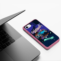 Чехол iPhone 7/8 матовый Speed Master Гонщик, цвет: 3D-малиновый — фото 2