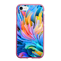 Чехол iPhone 7/8 матовый Красочный абстрактный паттерн Лето Colorful Abstra, цвет: 3D-малиновый