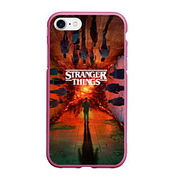 Чехол iPhone 7/8 матовый Stranger Things 4 Измерения, цвет: 3D-малиновый