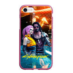 Чехол iPhone 7/8 матовый Cyberpunk2077 Johnny Vi girl