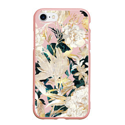 Чехол iPhone 7/8 матовый Цветы Королевский Цветочный Узор, цвет: 3D-светло-розовый