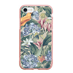 Чехол iPhone 7/8 матовый Цветы Лилии и Агапантус, цвет: 3D-светло-розовый