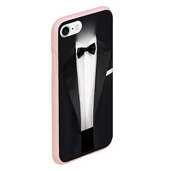 Чехол iPhone 7/8 матовый Смокинг жениха с бабочкой, цвет: 3D-светло-розовый — фото 2