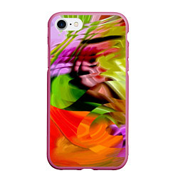 Чехол iPhone 7/8 матовый Разноцветная абстрактная композиция Лето Multi-col, цвет: 3D-малиновый