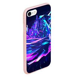 Чехол iPhone 7/8 матовый Абстрактная неоновая композиция Abstract neon comp, цвет: 3D-светло-розовый — фото 2