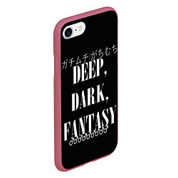 Чехол iPhone 7/8 матовый Глубокие темные фантазии Иероглифы, цвет: 3D-малиновый — фото 2