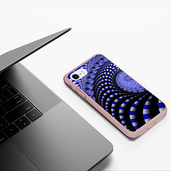 Чехол iPhone 7/8 матовый Неоновая спираль Абстракция Neon Spiral Abstractio, цвет: 3D-светло-розовый — фото 2