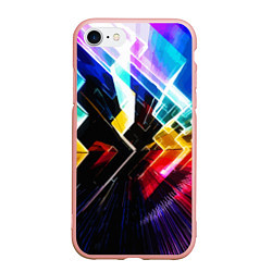 Чехол iPhone 7/8 матовый Неоновая молния Абстракция Neon Lightning Abstract, цвет: 3D-светло-розовый