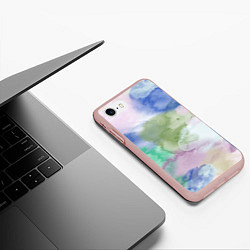 Чехол iPhone 7/8 матовый Акварельная текстура, цвет: 3D-светло-розовый — фото 2