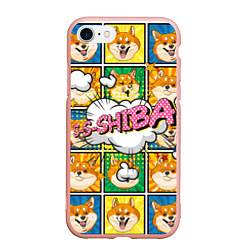 Чехол iPhone 7/8 матовый Pop art shiba inu