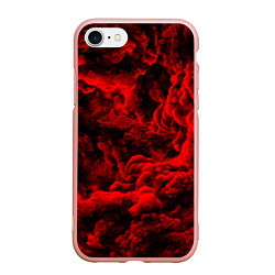 Чехол iPhone 7/8 матовый Красный дым Red Smoke Красные облака, цвет: 3D-светло-розовый