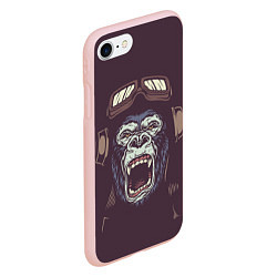 Чехол iPhone 7/8 матовый Орущая горилла, цвет: 3D-светло-розовый — фото 2