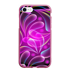 Чехол iPhone 7/8 матовый Объемные абстрактные узоры, цвет: 3D-малиновый
