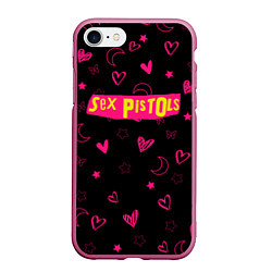 Чехол iPhone 7/8 матовый Sex Pistols Секс Пистолз, цвет: 3D-малиновый