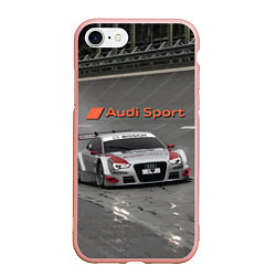 Чехол iPhone 7/8 матовый Audi Sport Racing Team Short Track Car Racing Авто, цвет: 3D-светло-розовый