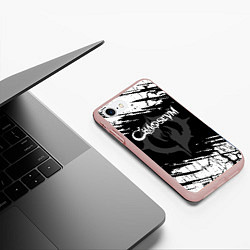 Чехол iPhone 7/8 матовый Chaoseum Logo Grunge, цвет: 3D-светло-розовый — фото 2