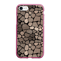 Чехол iPhone 7/8 матовый Черно-коричневая текстура камня