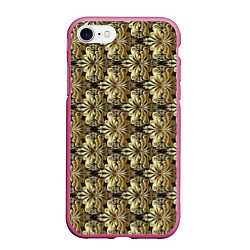 Чехол iPhone 7/8 матовый Золотые узоры Gold, цвет: 3D-малиновый