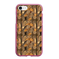 Чехол iPhone 7/8 матовый Абстрактные объемные листочки, цвет: 3D-малиновый