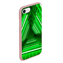 Чехол iPhone 7/8 матовый Неоновые лестницы - Зелёный, цвет: 3D-баблгам — фото 2