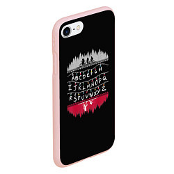 Чехол iPhone 7/8 матовый Stranger Things Латиница, цвет: 3D-светло-розовый — фото 2