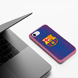 Чехол iPhone 7/8 матовый Barcelona брызги красок, цвет: 3D-малиновый — фото 2