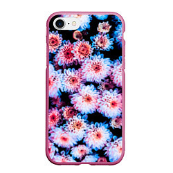 Чехол iPhone 7/8 матовый My Flowers, цвет: 3D-малиновый