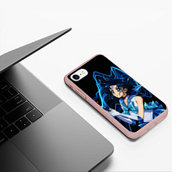 Чехол iPhone 7/8 матовый Сейлор Меркурий -гениальная школьница, цвет: 3D-светло-розовый — фото 2