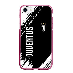 Чехол iPhone 7/8 матовый Fc juventus фс ювентус, цвет: 3D-малиновый