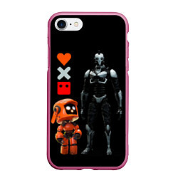 Чехол iPhone 7/8 матовый Любовь Смерть и Роботы Love Death and Robots, цвет: 3D-малиновый